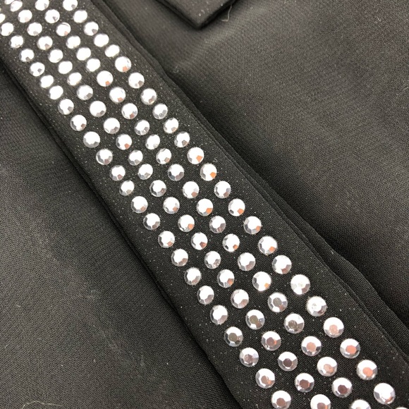 NWOT Black Sheer Embellished Blouse - Picture 8 of 13